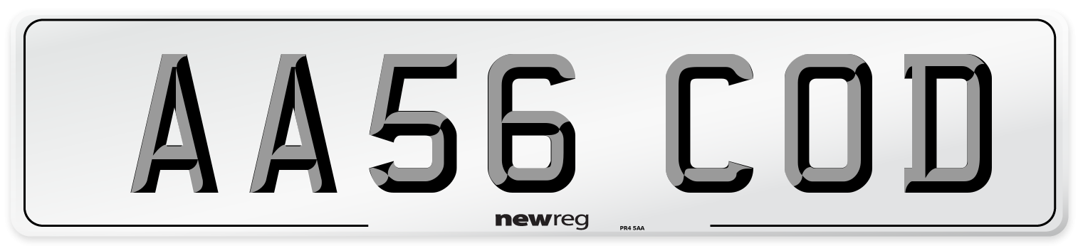 AA56 COD Number Plate from New Reg